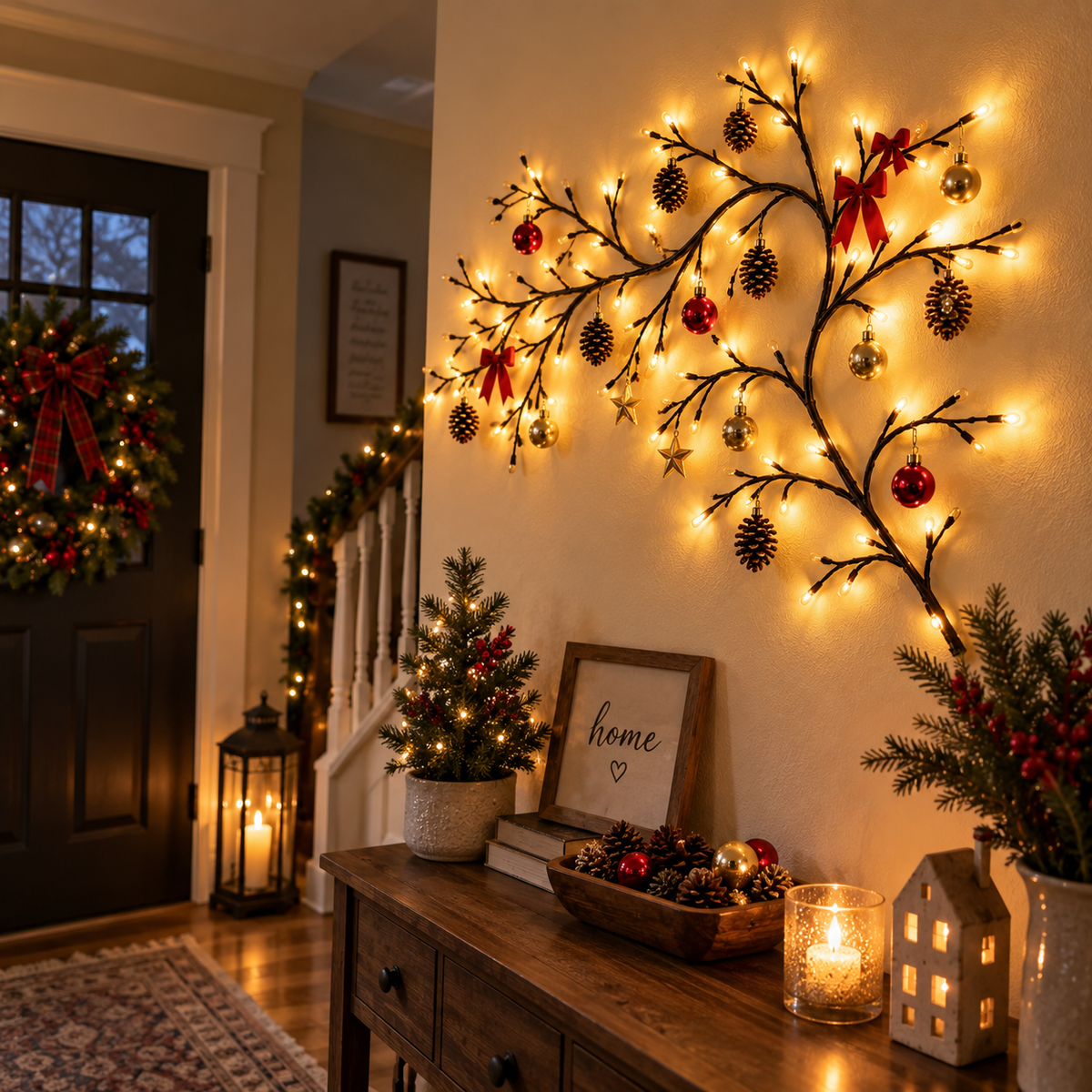 ✨ Flexible LED Branch Lights | Remote-Controlled Holiday Wall Decor🎁