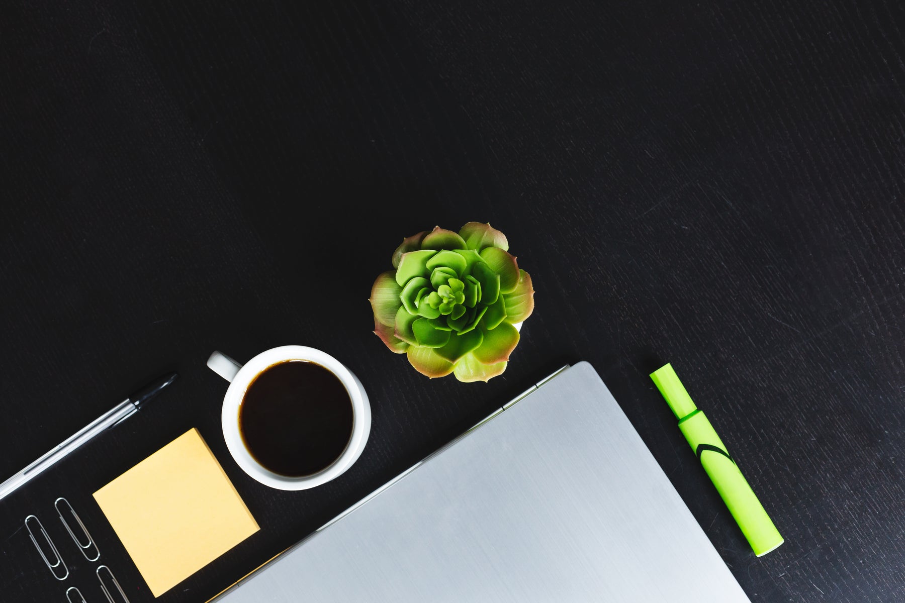Neatly set desk for startup or school